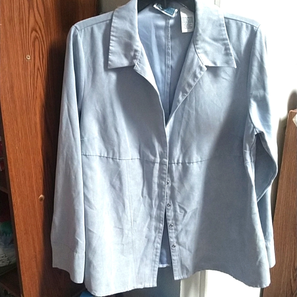Baby and Me, Baby blue suede maternity Blazer M 10/12